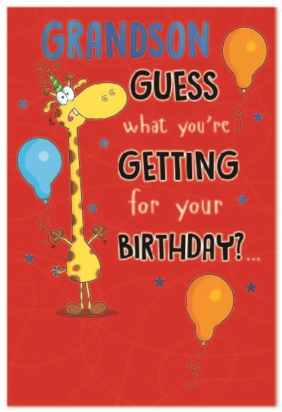 BIRTHDAY CARDS,Grandson 6`s Guess what you`re Getting?