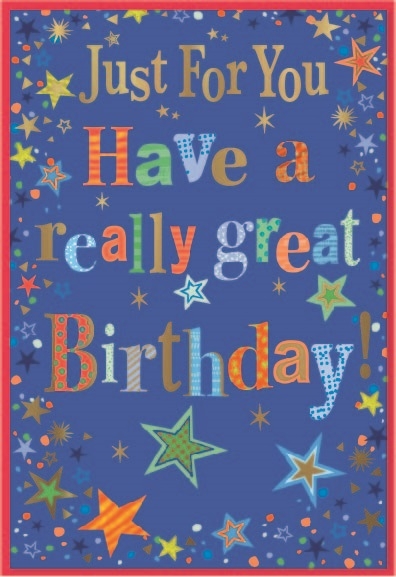 BIRTHDAY CARDS,6`s Text & Stars