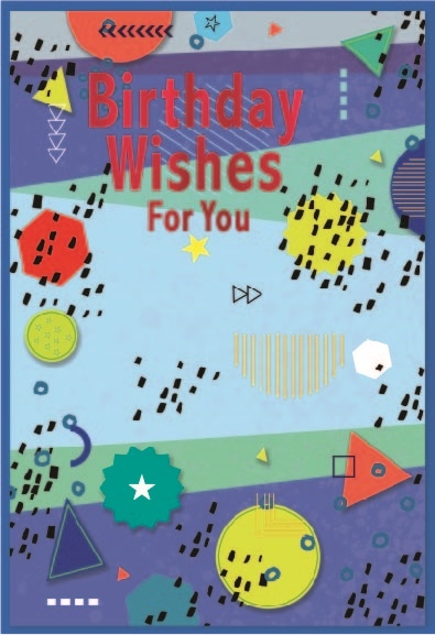 BIRTHDAY CARDS,6`s Geometrical Shapes