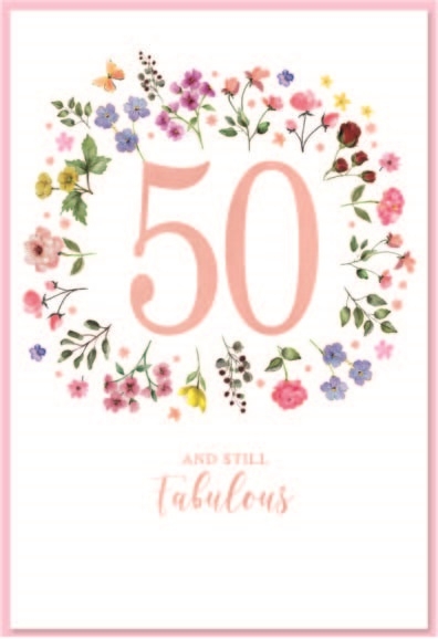 AGE 50 CARDS,Female 6`s Wild Flowers