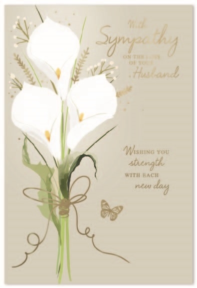 SYMPATHY CARDS,Loss of Husband 6`s Lilies
