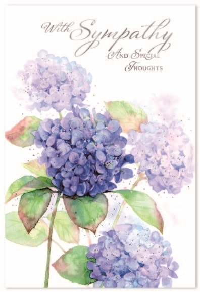 SYMPATHY CARDS,6`s Purple Flowers