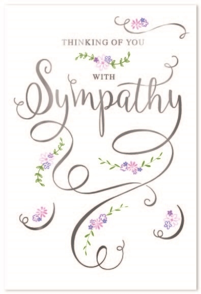 SYMPATHY CARDS,6`s Floral Text