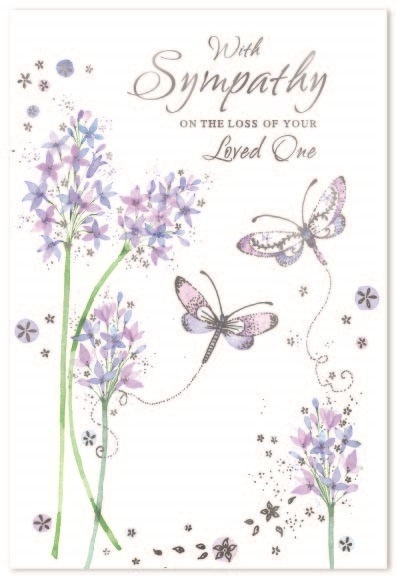 SYMPATHY CARDS,Loss of Loved One 6`s Floral Butterflies
