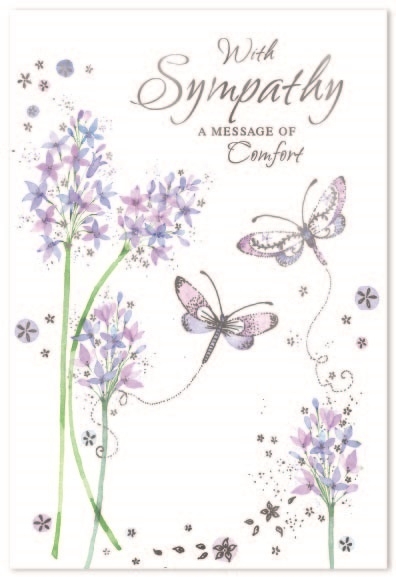 SYMPATHY CARDS,6`s Floral Butterflies