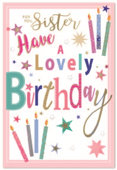 BIRTHDAY CARDS,Sister 6`s Stars & Candles