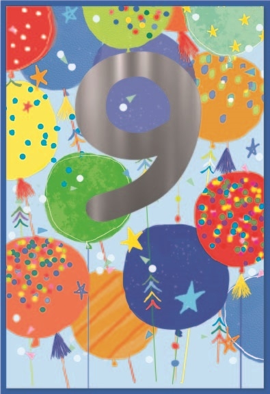 AGE 9 CARDS,Male 6`s Balloons
