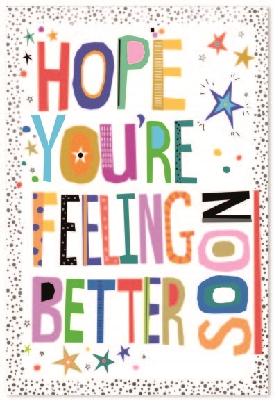 GET WELL CARDS,6`s Text & Stars