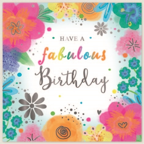 BIRTHDAY CARDS,6`s Coloured Flowers