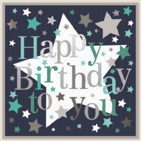 BIRTHDAY CARDS,6`s Stars & Text