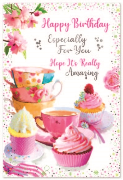 BIRTHDAY CARDS,6`s Cupcakes & Tea