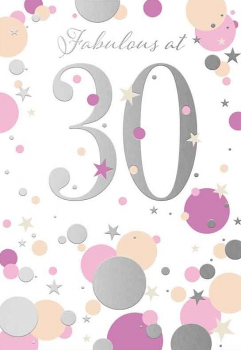 AGE 30 CARDS,Female 6`s Stars & Dots