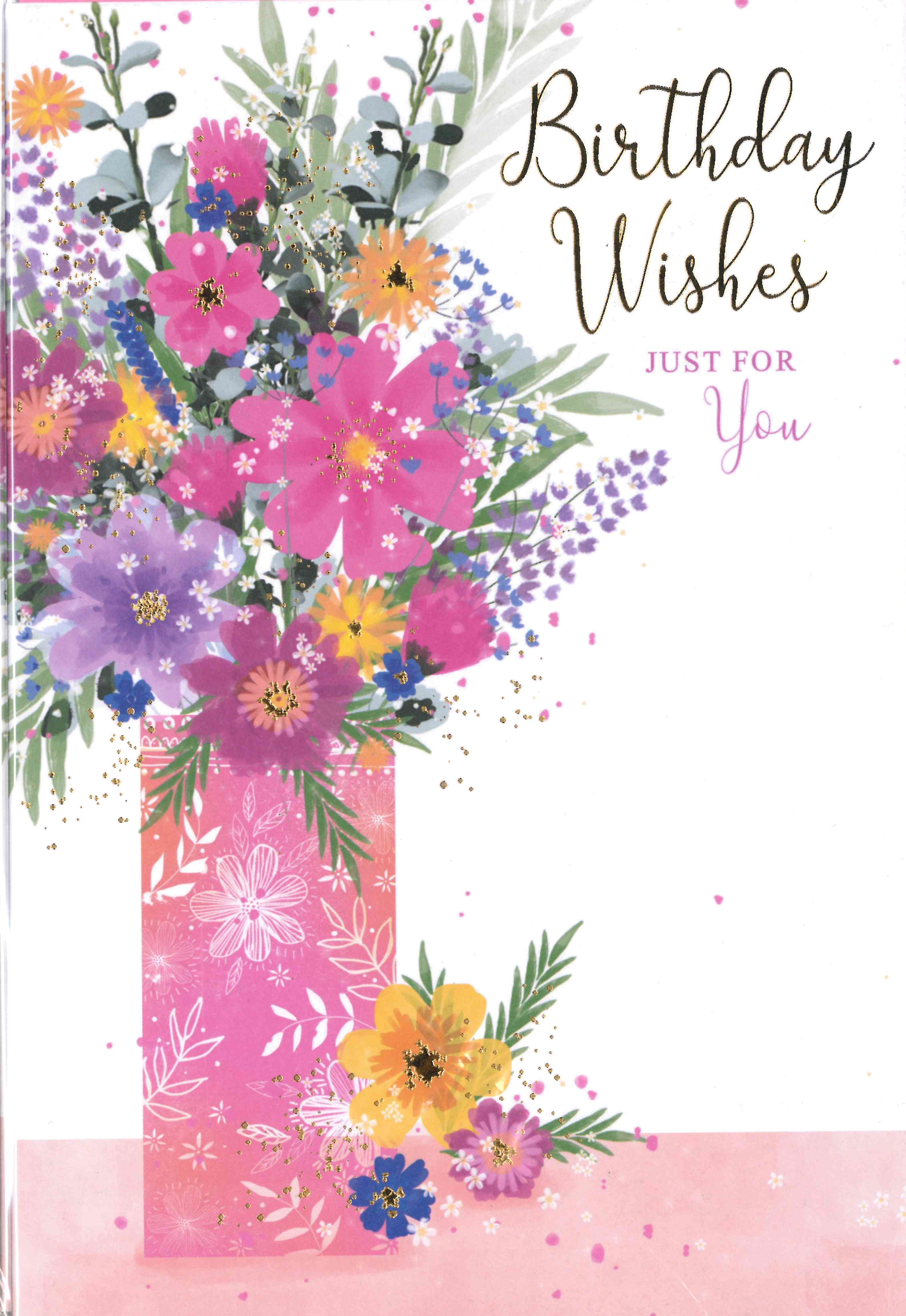 BIRTHDAY CARDS,6`s Floral Vase