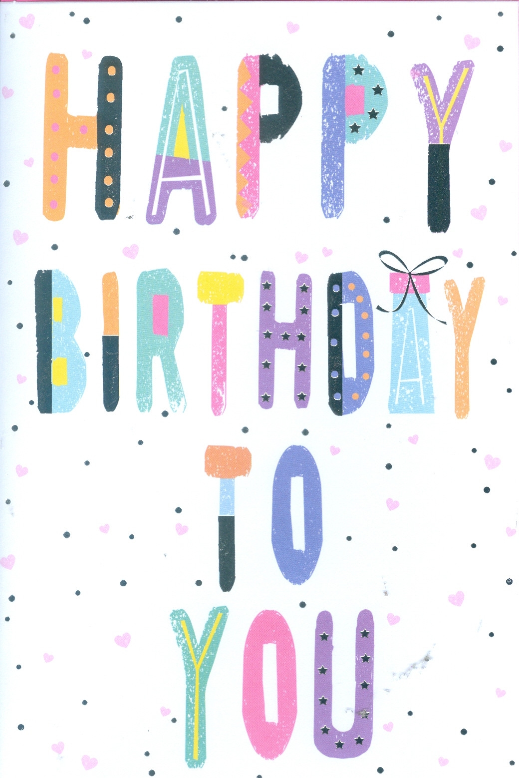 BIRTHDAY CARDS,6`s Text & Hearts