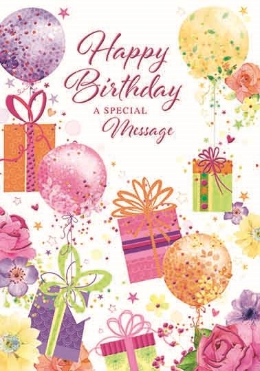 BIRTHDAY CARDS,6`s Presents & Balloons