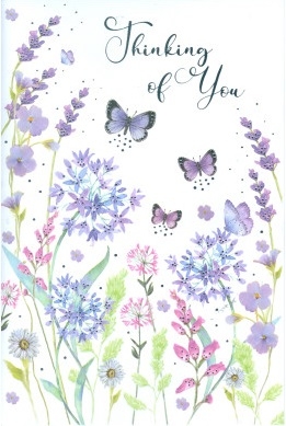 THINKING OF YOU CARDS,6`s Floral Butterflies