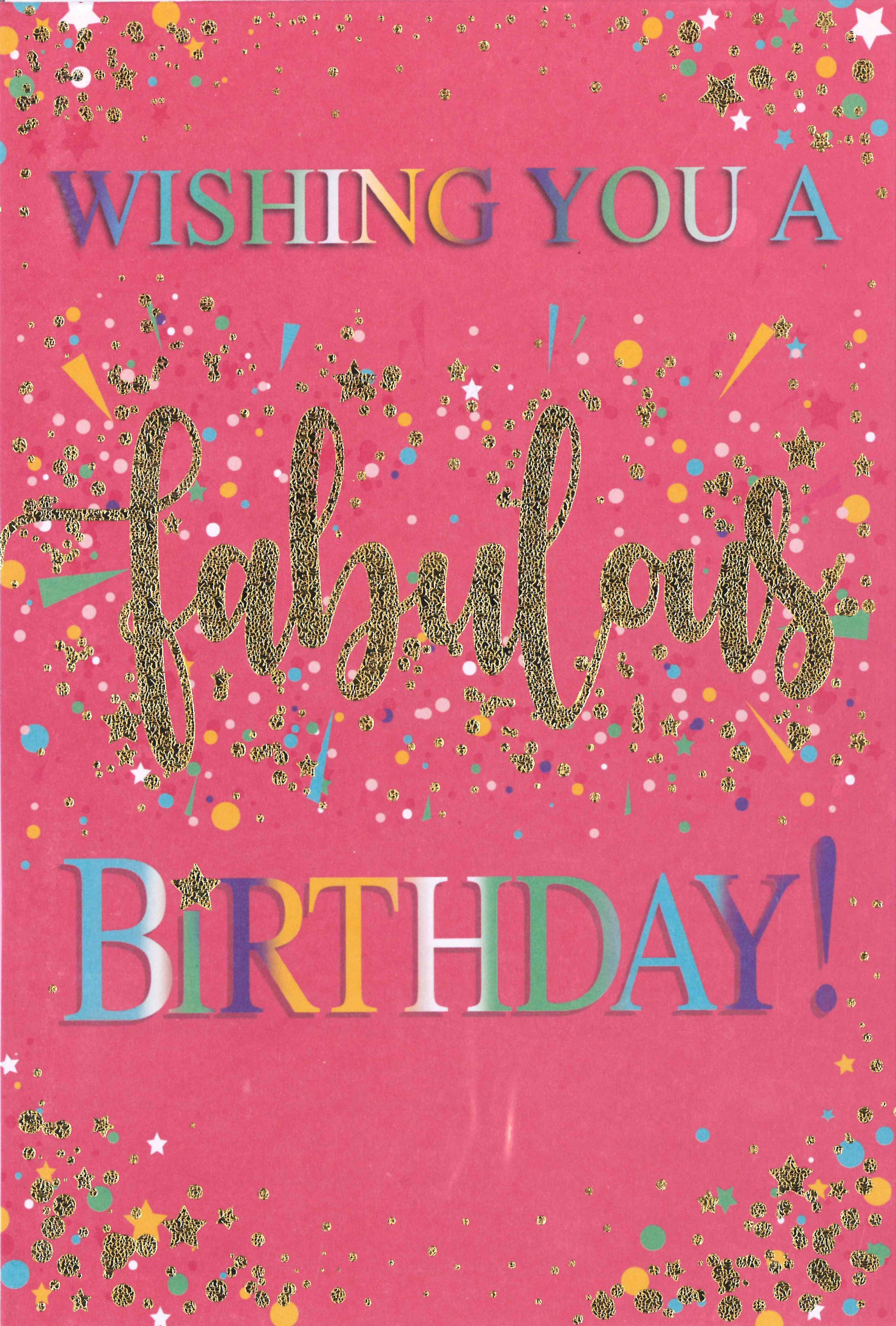 BIRTHDAY CARDS,6`s Gold Glitter Text