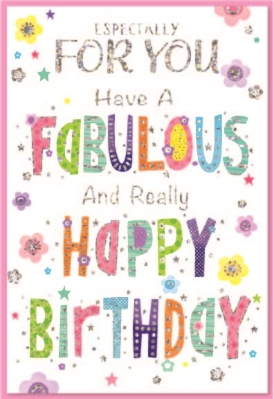 BIRTHDAY CARDS,6`s Text & Flowers