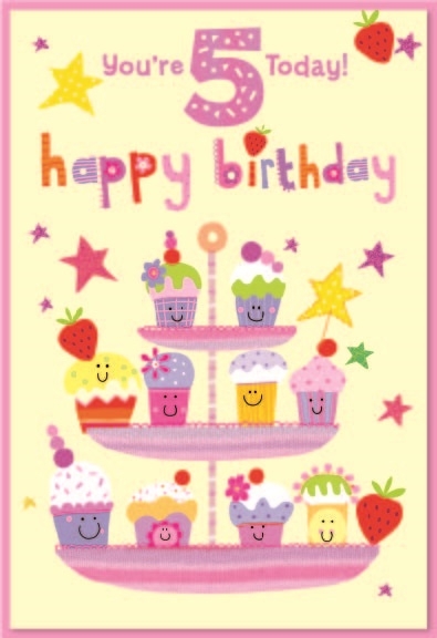 AGE 5 CARDS,Female 6`s Cupcakes