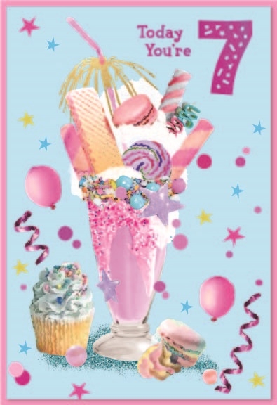 AGE 7 CARDS,Female 6`s Sundae & Sweet Treats