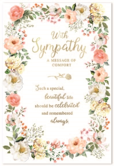 SYMPATHY CARDS,6`s Floral Text