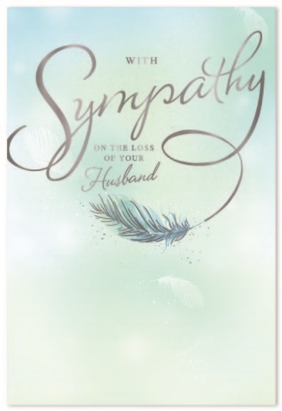 SYMPATHY CARDS,Loss of Husband 6`s Feather