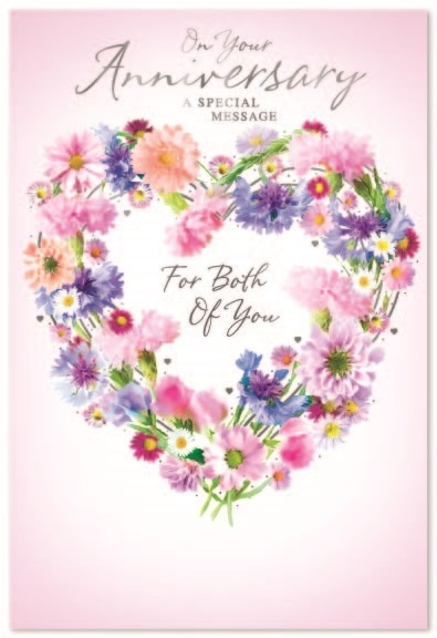 ANNIVERSARY CARDS,Your 6`s Floral Heart Wreath