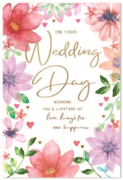WEDDING DAY CARDS,6`s Floral Text