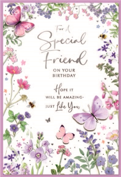 SPECIAL FRIEND CARDS,6`s Floral Butterflies
