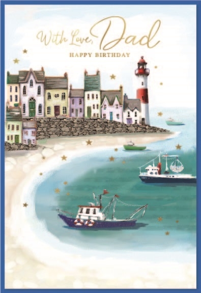 BIRTHDAY CARDS,Dad 6`s Fishing Harbour