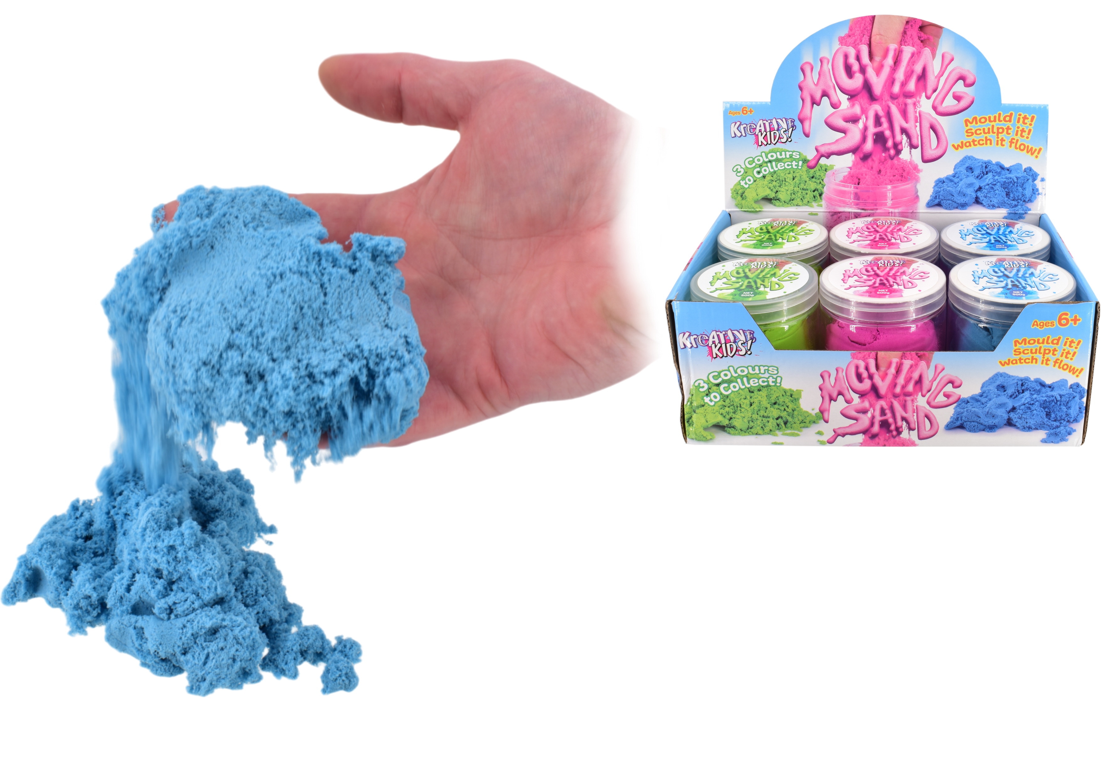 MOVING SAND IN A TUB 500gm Assorted Colours CDU [Packs Only]