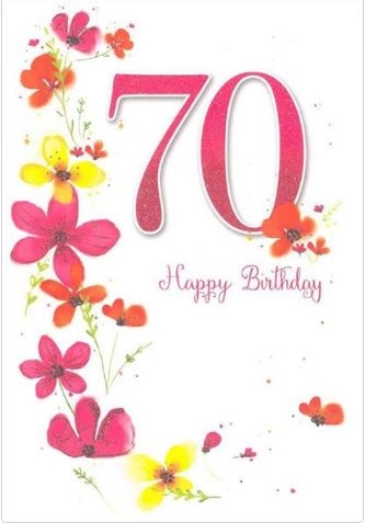 AGE 70 CARDS,Female 6`s Flowers