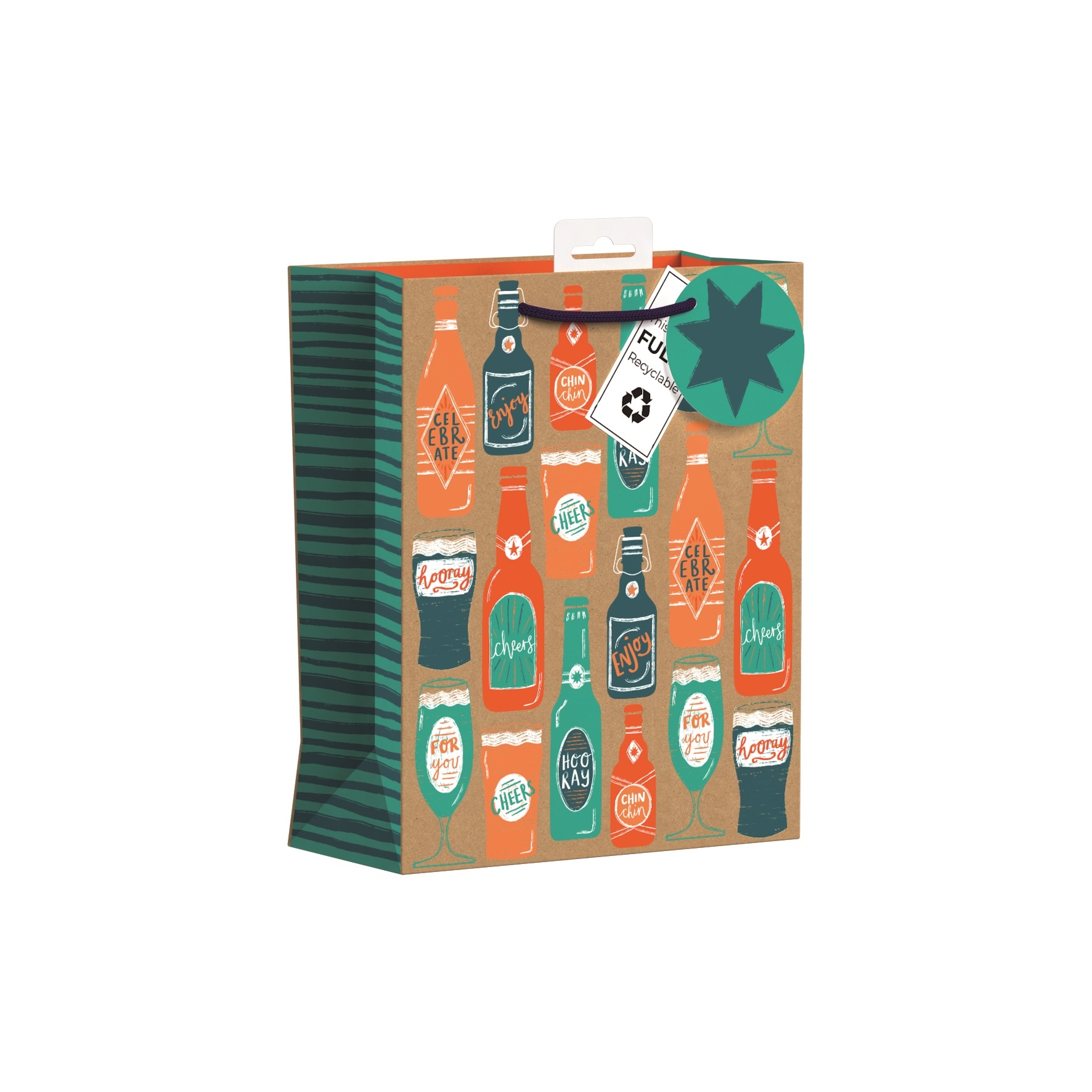 GIFT BAG,Beer Bottle Medium [Packs Only]