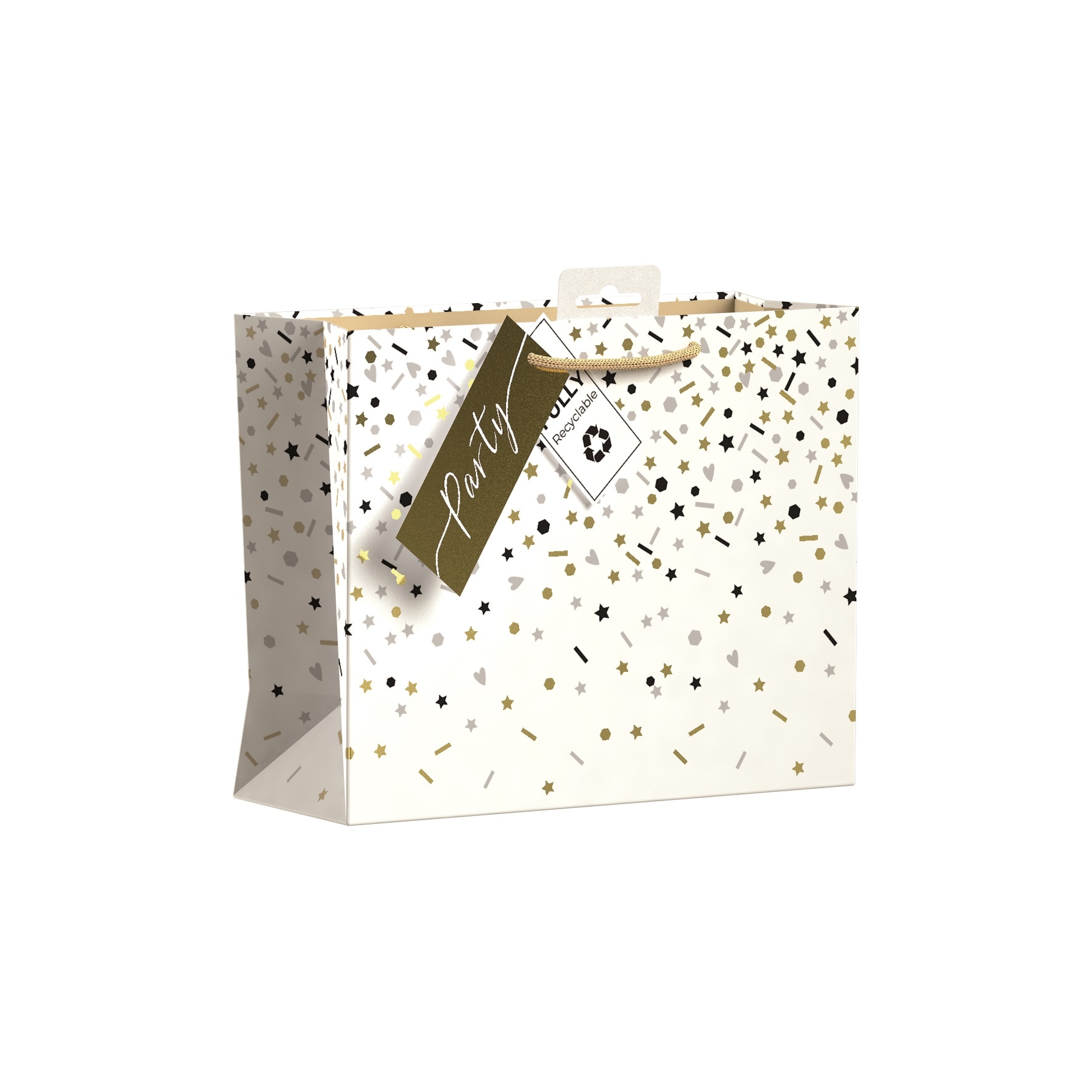 GIFT BAG,Mixed Metallic Confetti (Medium Shopper) [Packs Only]
