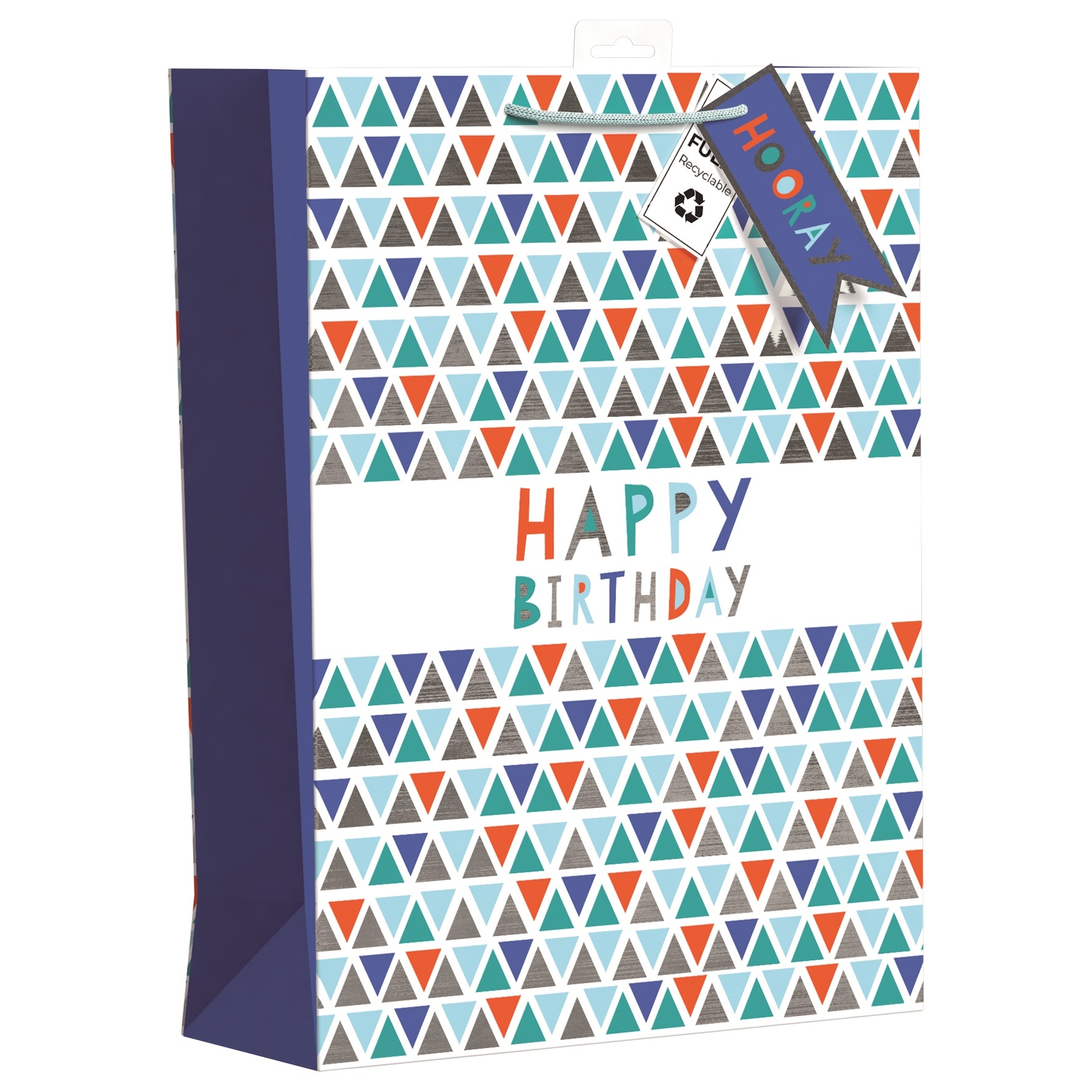GIFT BAG,Chevron Happy Birthday (Extra Large) [Packs Only]