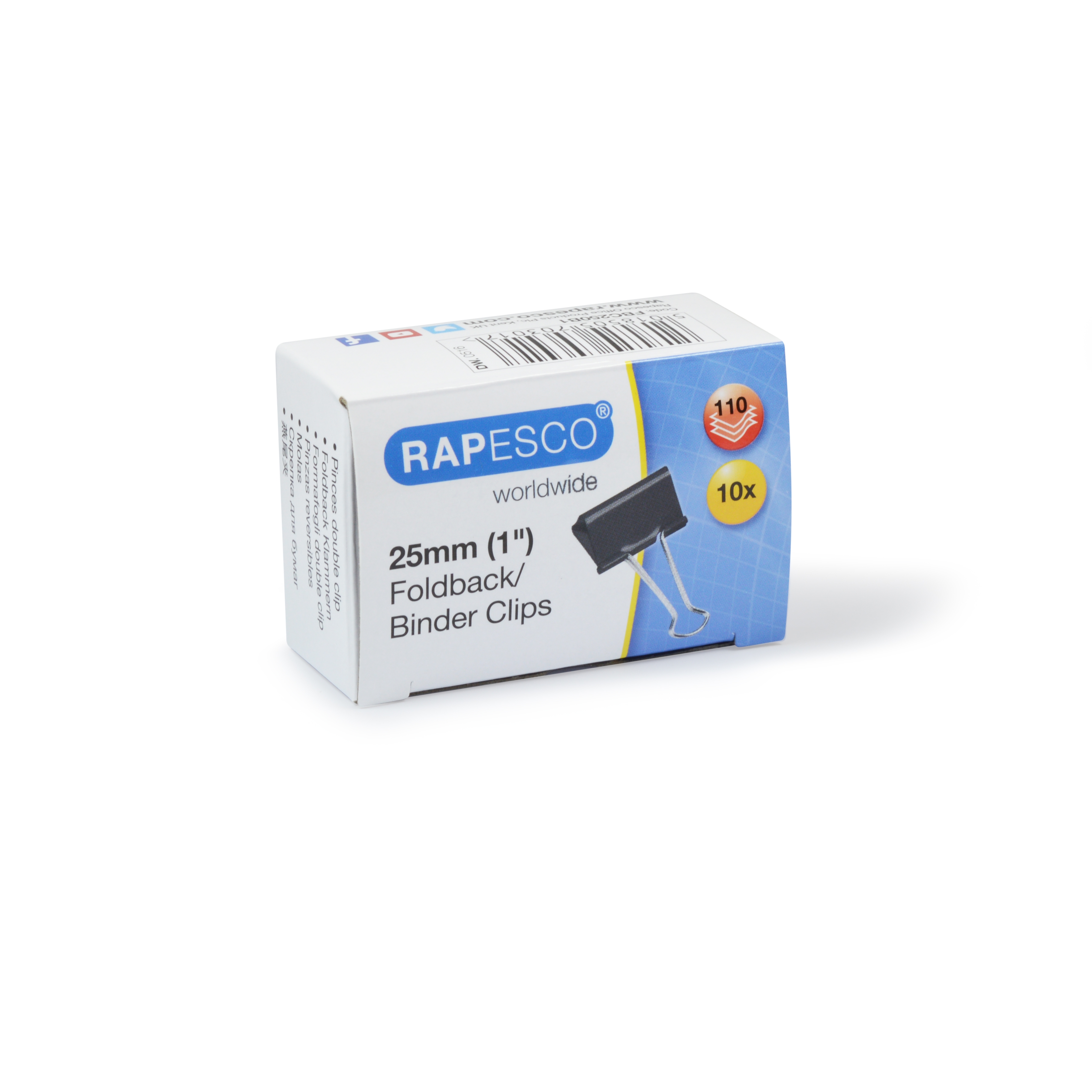 FOLDBACK CLIPS,Black 10`s 25mm Boxed [Packs Only]