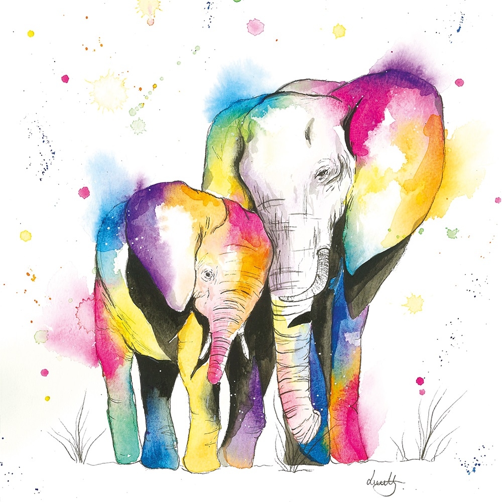 BLANK CARDS,6`s Love Lilly Elephants