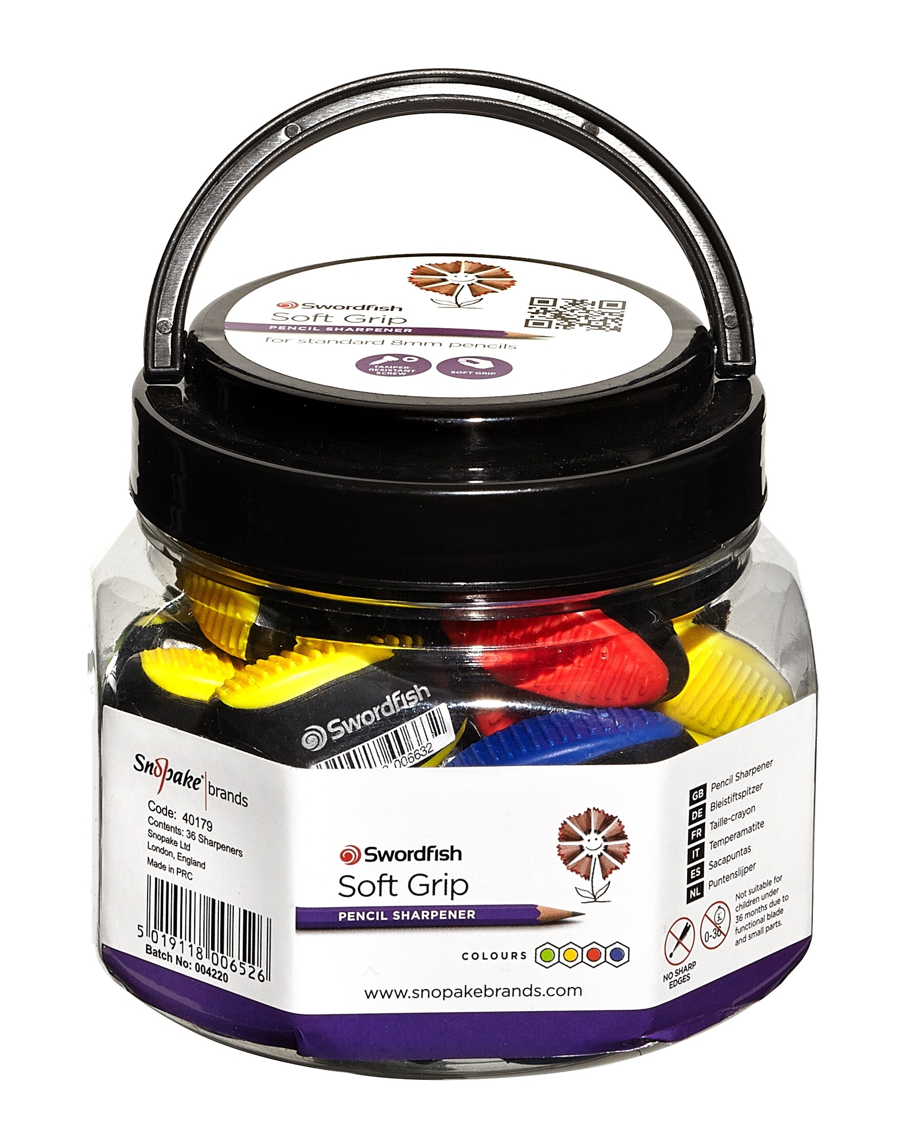 PENCIL SHARPENER,Soft Grip In Tub [Packs Only]