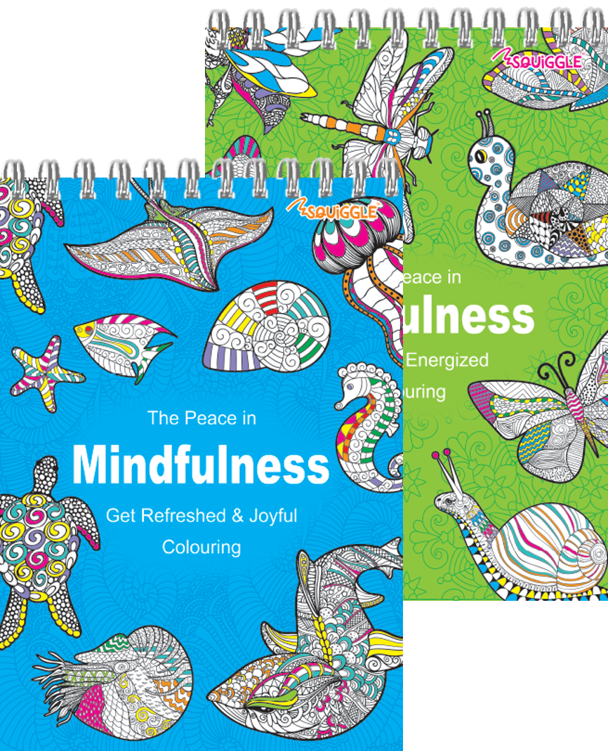 ADULT COLOURING BOOK,A5 Mindfulness Twin Wire [Packs Only]