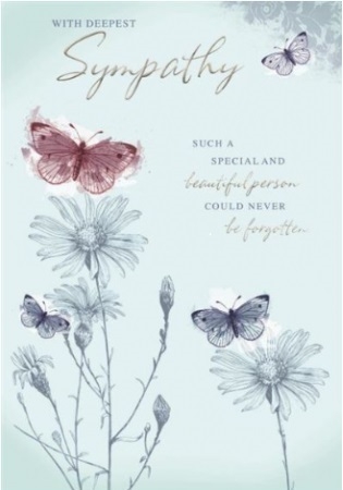 SYMPATHY CARDS,6`s Floral Butterflies