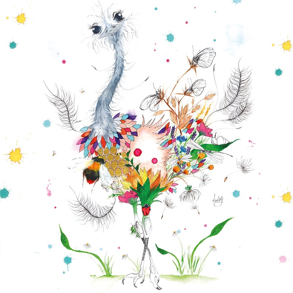 BLANK CARDS,6`s Love Lilly Ostrich