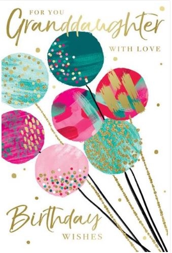 BIRTHDAY CARDS,Granddaughter 6`s Balloons