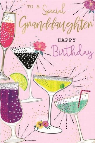 BIRTHDAY CARDS,Granddaughter 6`s Wine & Cocktails