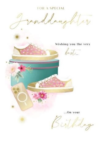 BIRTHDAY CARDS,Granddaughter 6`s Phone & Shoes