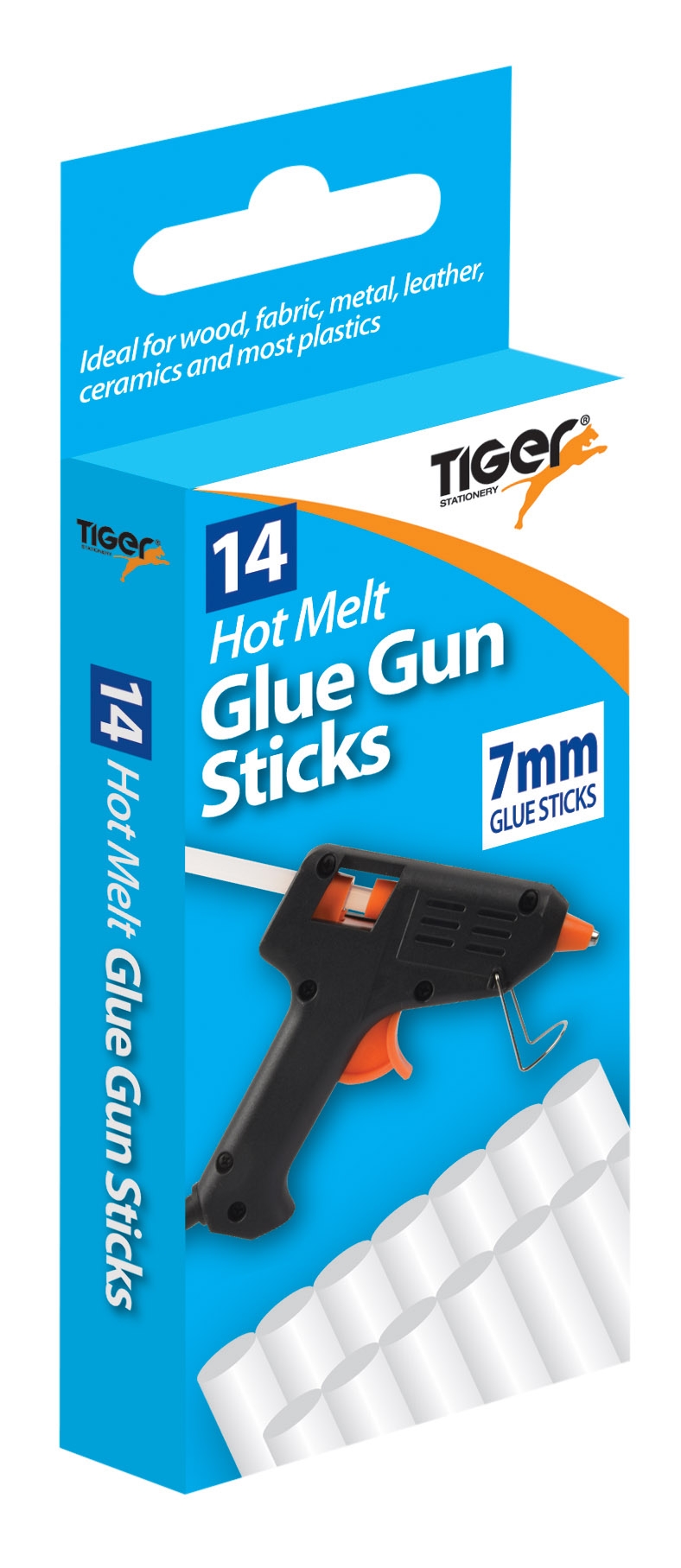 GLUE GUN STICKS, Hot Melt 14`s 7 x100mm Clear H/pk Boxed [Splittable]