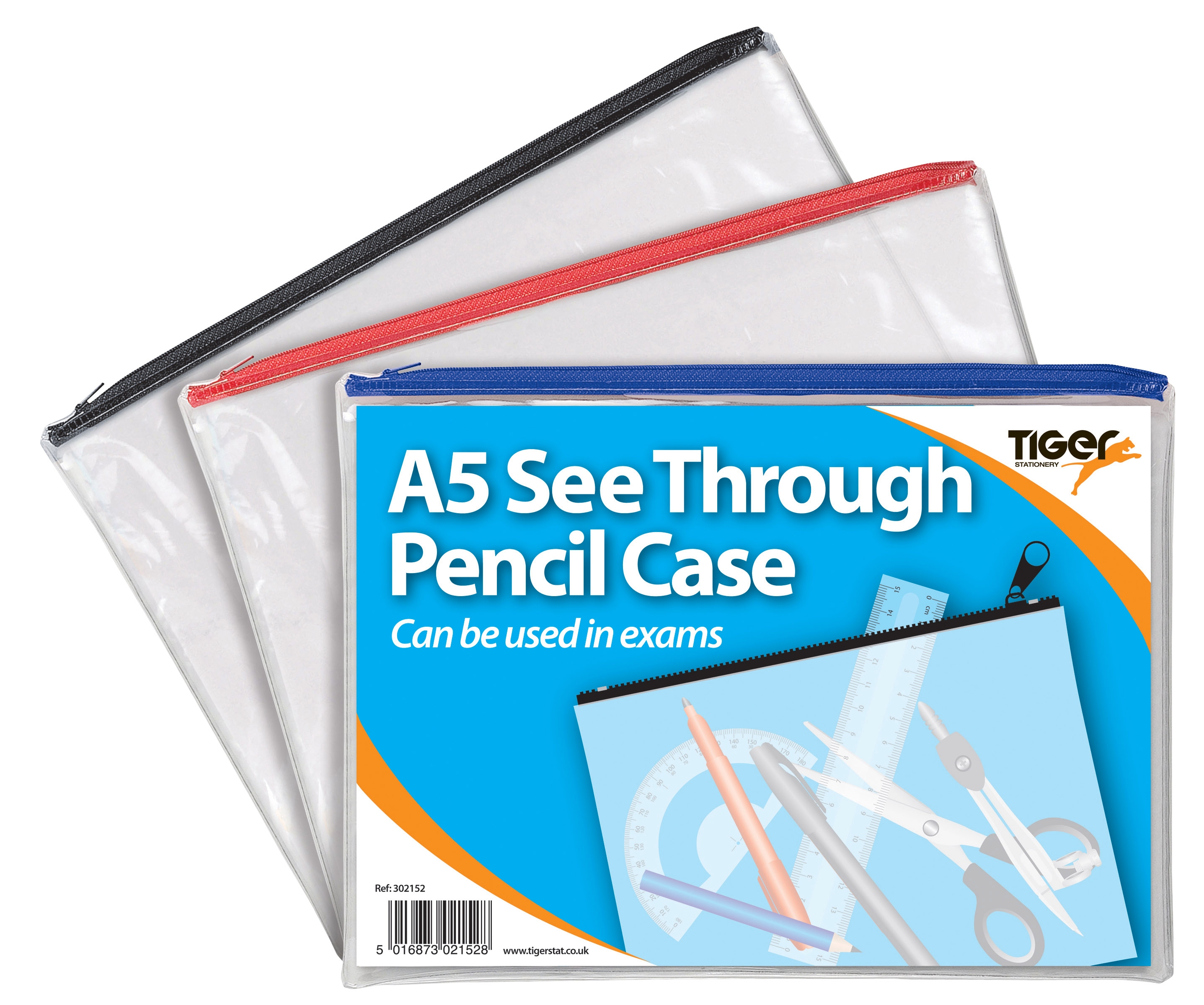 PENCIL CASE, See Through A5 Clear, Exam [Packs Only]