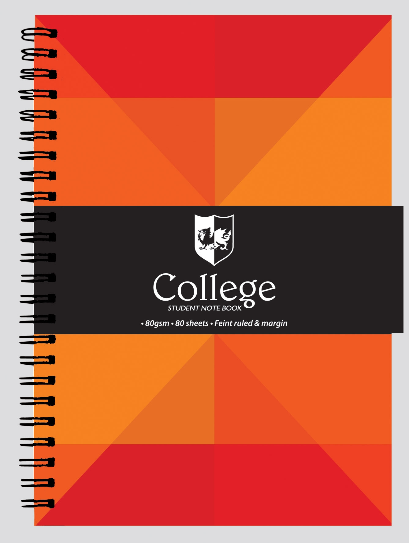 NOTEBOOK,COLLEGE A5 T/Wire 80 Sheet 3 Asst. Col. [Packs Only]