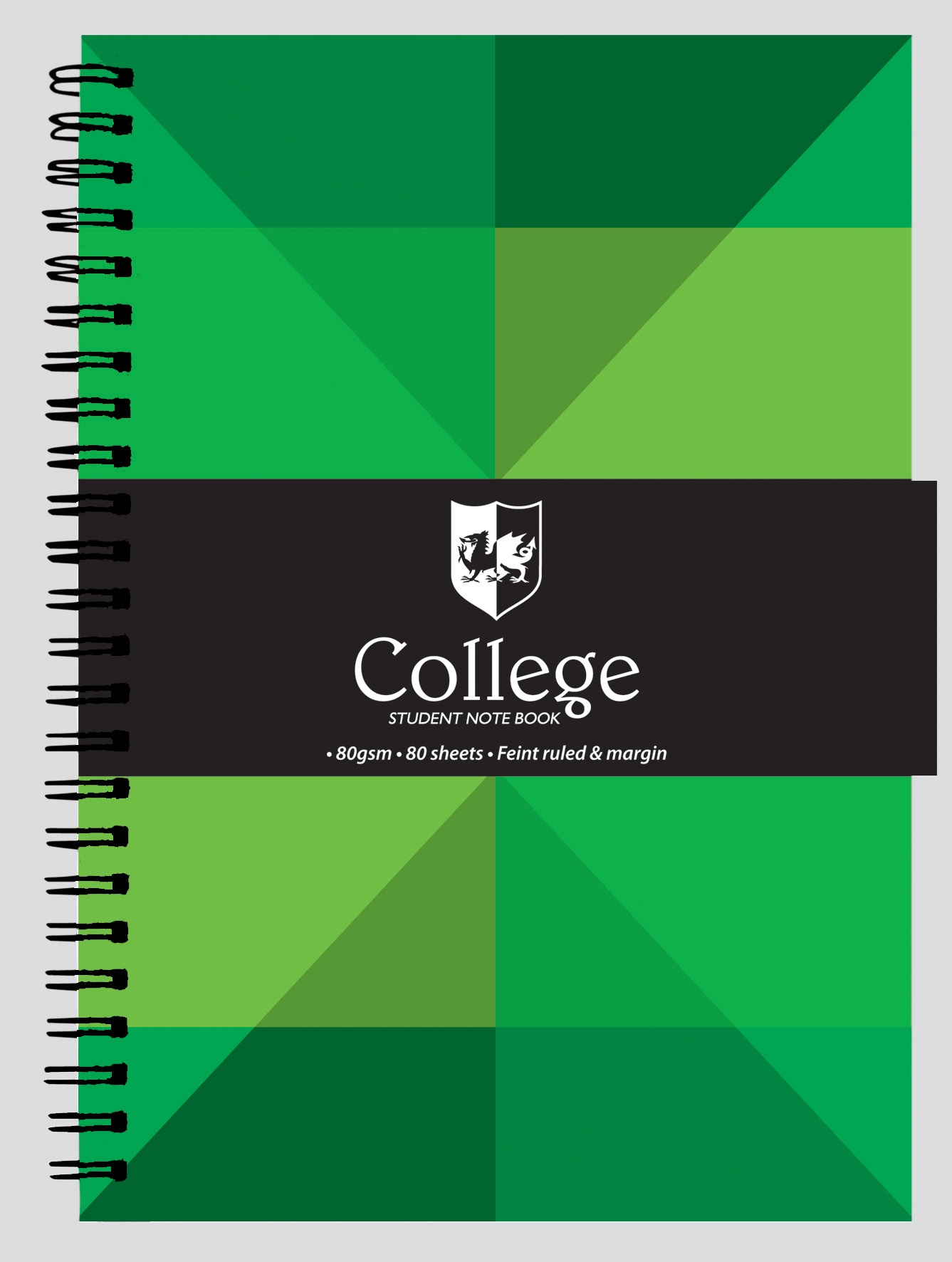 NOTEBOOK,COLLEGE A5 T/Wire 80 Sheet 3 Asst. Col. [Packs Only]