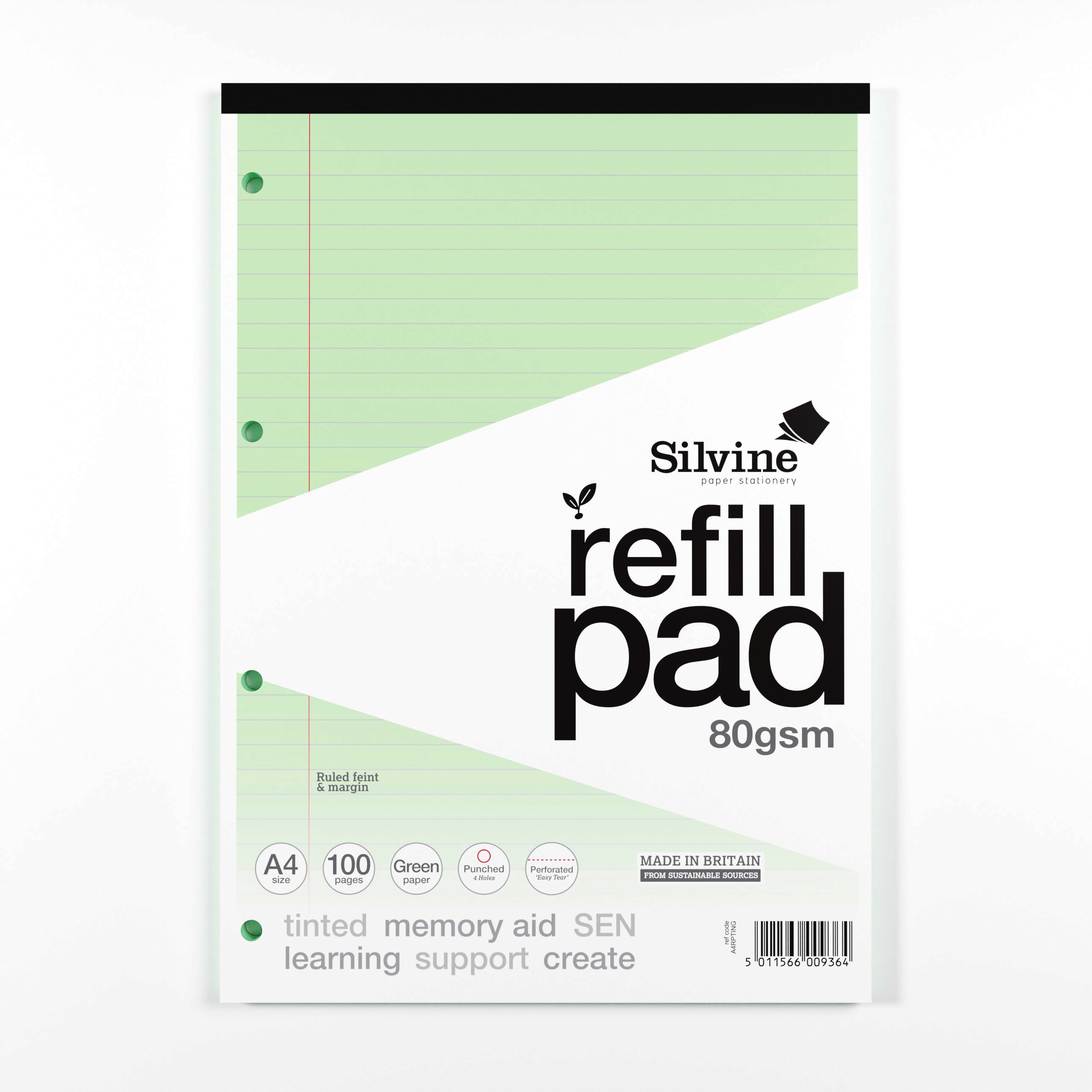 REFILL PAD,A4 Ft.& M Silvine Tinted Paper 100 page [Packs Only]