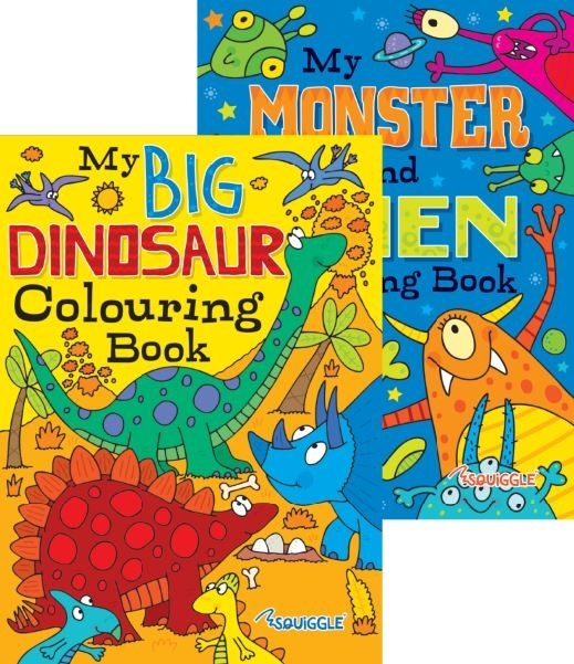 COLOURING BOOK,Dinosaur & Monsters/Aliens [Packs Only]